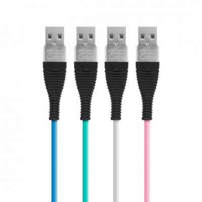 Delight USB kábel A-B(micro) össz. kábel 1m USB 2.0 színes szövet Androidhoz