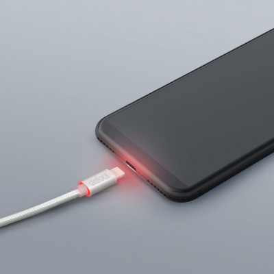 Delight világító Lightning USB kábel Apple termékekhez 1m ezüst